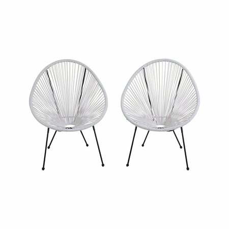 EJOY Acapulco White Woven Patio Chair for Indoor and Outdoor Use Set of 2 Pieces AcapulcoChair_White_2pc